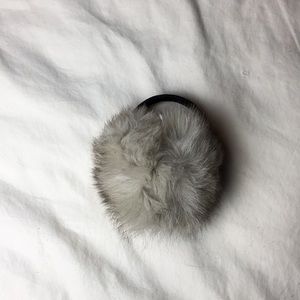 Genuine white fur earmuffs